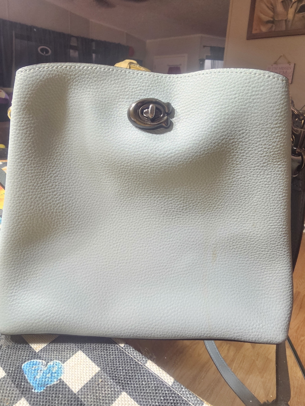 Coach Willow Grey Blue Leather bucket bag